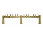 image of Micro Matic METRO-M-20PVDKR Draft Beer Tower, 72" x 16" Glycol Cooled 3 Brass Columns 20 Faucets NSF