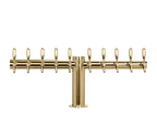 image of Micro Matic METRO-T-10PVDKR Beer Tower, 34" x 16", Glycol, 10 PVD Brass Faucets, 4" Column, NSF