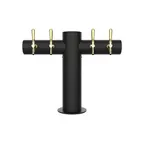 image of Micro Matic METRO-T-4MBKR T Tower, 4-Tap Dispenser, Glycol Cooled, Matte Black, KoolRite, 12" W