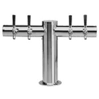image of Micro Matic METRO-T-4PSSKR Draft Beer Tower, 24" x 16", 304 Steel, 4-Tap, 5" OC, NSF Certified