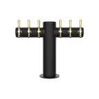 image of Micro Matic METRO-T-6MBKR T Tower, Countertop Glycol-Cooled Beer, 6-Tap Black Matte, 48"
