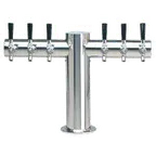 image of Micro Matic METRO-T-6PSSKR Beer Tower 24" x 16", Glycol Cooled, 6 SS Faucets, Finish, NSF Certified