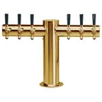 image of Micro Matic METRO-T-6PVDKR Draft Beer Tower, 24"W x 16"H, Glycol‑Cooled, 6 PVD Faucets, 4" ColumnNSF