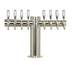 image of Micro Matic METRO-T-8PSSKR T Beer Tower, 24"W x 16"H, Glycol, 304 SS, 8 Taps, 4" Column, NSF