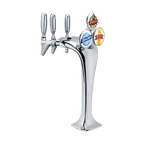 image of Micro Matic MM1093K-M Cobra Draft Beer Tower, Ct, 16-7/8" H, Glycol, 3‑Tap, 12-1/4" Stainless Finish