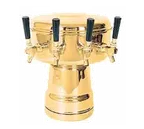 image of Micro Matic MTB-4BR Draft Beer Tower, Ct., 12" Dia x 15-5/16" H, Air‑Cooled Brass Finish, 4 Faucets