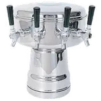 image of Micro Matic MTB-4PSS Beer Tower, Countertop, 12" Dia x 15-5/16" H, Air-Cooled, Stainless Steel 4 Taps