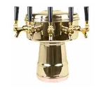 image of Micro Matic MTB-5BRKR Draft Beer Tower 12" Dia X 15-5/16" H, Glycol‑Cooled, 5 Faucets, Brass, NSF