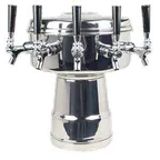 image of Micro Matic MTB-5PSSKR Beer Tower, 12" Dia x 15‑5/16" H, Glycol‑Cooled, 5 SS Faucets, SS Finish, NSF