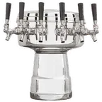 image of Micro Matic MTB-6PSS Draft Beer Tower, Countertop Air‑Cooled, 12" Dia x 15-5/16" H, Stainless 6 Taps