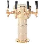 image of Micro Matic MTM-4BR Countertop AC Brass Tower, 7-5/16"×14" H, Finish, 4 Faucets, 10-1/4", 6" Base