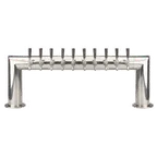 image of Micro Matic PT4A-10PSSKR Draft Beer Tower, 41" x 14‑1/4", Glycol‑Cooled, Stainless 2‑Col, 10‑Faucet