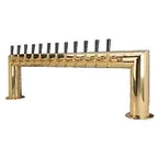 image of Micro Matic PT4A-12PVD Draft Beer Tower, 47"W, 12 Brass Faucets, 2 Columns, PVD Brass Finish
