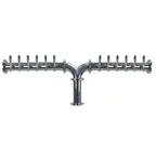 image of Micro Matic TT-Y-12KR-11 Draft Tower Countertop 19-7/8" Glycol-Cooled 12 Stainless Faucets Finish NSF