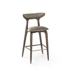 image of QA Group QABS-U320 Barstool – Upholstered Seat & Back, Wood Frame, Armless, Plain Wood Back, Commercial Grade