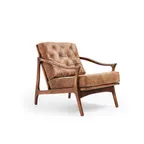 image of QA Group QALS-U269 Upholstered Lounge Chair with Tufting, Sturdy Wood Frame, Fully Customizable