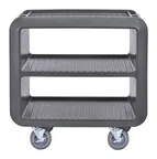 image of Cambro SC230615 NSF Charcoal Gray Polyethylene 3-Shelf Service Cart - 33.25" x 20" x 34.63"
