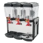 image of Eurodib CD3J110 Cofrimell Juice Dispenser with Triple 3 Gal Polycarbonate Bowl
