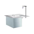 image of Delfield 204-P Drop-in Water Station with Ice Bin,45 lb Capacity/Pitcher Filler-Stainless Steel Top