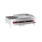 image of Therma-Tek TC72-4-48G-1 72" Countertop Gas Griddle/Hotplate Combo, 1" Steel Plate, 240.000 BTU