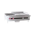 image of Therma-Tek TC72-4-48TG-1 72" Countertop Gas Thermostatic Griddle/Hotplate Combo, 5/8" Steel Plate
