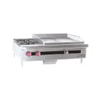 image of Therma-Tek TC72-4-48TG 72" Countertop Gas Thermostatic Griddle/Hotplate Combo, 5/8" Steel Plate