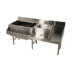 image of Advance Tabco CRU-60L-7 59" Blender Station Underbar Ice Bin/Cocktail Station w/ 7 Circuit-98 lbs