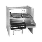 image of Eagle Group CS42-32L 42" Pass-Thru Combo Underbar Ice Bin/Cocktail Station w/Overshelf & 8 Circuit