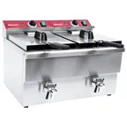 image of Adcraft DF12L2S Adcraft Fryer, Electric, Countertop, Dual Tank