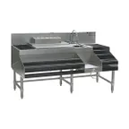 image of Eagle Group CCS-66-4 66" Blender Station Underbar Ice Bin/Cocktail Station w/Long Liquor Display