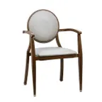 image of G & A 2744-AL GR6 Elio Banquet Armchair, Stacks 4 High, Upholstered Round Back, Grade 6 Upholstery, Welded Steel Frame