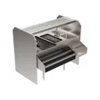 image of Glastender PSA-54R 54" Pass-Thru Combo Underbar Ice Bin/Cocktail Station w/ Overshelf - Right