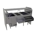 image of Glastender PSC-66L 66" Pass-Thru Combo Underbar Ice Bin/Cocktail Station w/ Overshelf & Glasswasher