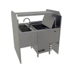image of Glastender PSD-42R 42" Pass-Thru Combo Underbar Ice Bin/Cocktail Station w/ Overshelf & Glasswasher
