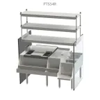 image of Perlick PTS42R-LF 54" Pass-Thru Combo Underbar Ice Bin/Cocktail Station w/ 8 Circuit - 95 lbs / Left