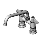 image of T&S Brass 5F-4DLS08 Equip Base Faucet, Swivel, 4", Deck Mount, 8" Swing Nozzle