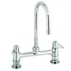 image of T&S Brass 5F-8DLX05 Equip Faucet, 8" Center, Deck Mount, 5-1/2" Swivel Gooseneck