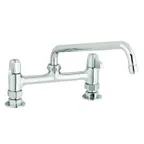 image of T&S Brass 5F-8DLX12 Equip Faucet, 8" Centers, Deck Mount, 12" Swing Nozzle