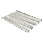 image of Winco ABPN-4 Aluminum Perforated Four Slot Baguette Pan