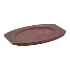 image of Winco APL-10UL 10" Oval Wood Sizzler Platter Underliner