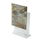 image of Winco ATCH-57 Tabletop Menu Card Holder - Acrylic / 5" X 7"