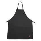 image of Winco BA-3226BK Black Bib Apron, 33" L x 26" W Full Length, 65/35 Poly‑Cotton Blend, No Pocket, Washable, Signature Chef