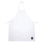 image of Winco BA-3226WH White Bib Apron - Full-Length 33" L x 26" W, Style, 65/35 Poly-Cotton, No Pocket, Machine Washable