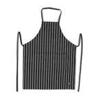 image of Winco BA-3427CS Bib Apron, Full-Length 33‑1/2"L x 27"W, Chalk Stripe Multicolor, 65/35 Poly‑Cotton, Two Waist Pockets