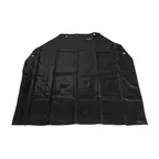 image of Winco BA-LA Black Bib Apron – 44-1/2" L x 37" W, Latex Signature Chef, 35"+ Length, 37"+ Width, No Pocket