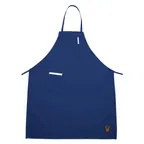 image of Winco BA-PBL - Blue Bib Apron, Full-Length 33" x 26", 2 Pockets, 65/35 Poly‑Cotton, Machine Washable, Chef Style