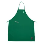 image of Winco BA-PLG Light Green Full-Length Bib Apron, 33" x 26", 2 Pocket, 65/35 Poly‑Cotton Blend, Machine Washable