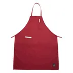 image of Winco BA-PRD Red Bib Apron - Full-Length 33" x 26", 2-Pocket, 65/35 Poly-Cotton Blend, Machine Washable, Chef Style