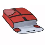 image of Winco BGPZ-18 18" x 18" x 5" Red Polyester Insulated Pizza Delivery Bag - 18" Box or (2) 16" Boxes