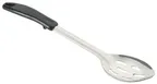 image of Winco BHSP-13 13" Slotted Stainless Steel Basting Spoon with Black Polypropylene Handle